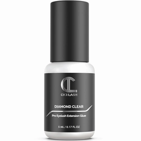 Diamond Clear Eyelash Extension Glue for Professionals - Maximum 7 Week Retention / 1-2 Second Drying Time Semi Permanent Individual/Volume Lash Glue with Transparent Color - Latex Free 5ML/0.17 FL.OZ