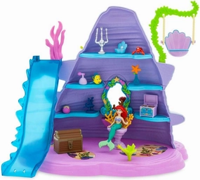 Disney Store Official The Little Mermaid Ariel's Grotto Playset - Fun Girl Toys, Mini Figures Set - Includes Flounder, Sebastian, Treasures & More - Perfect for Fans of Ariel