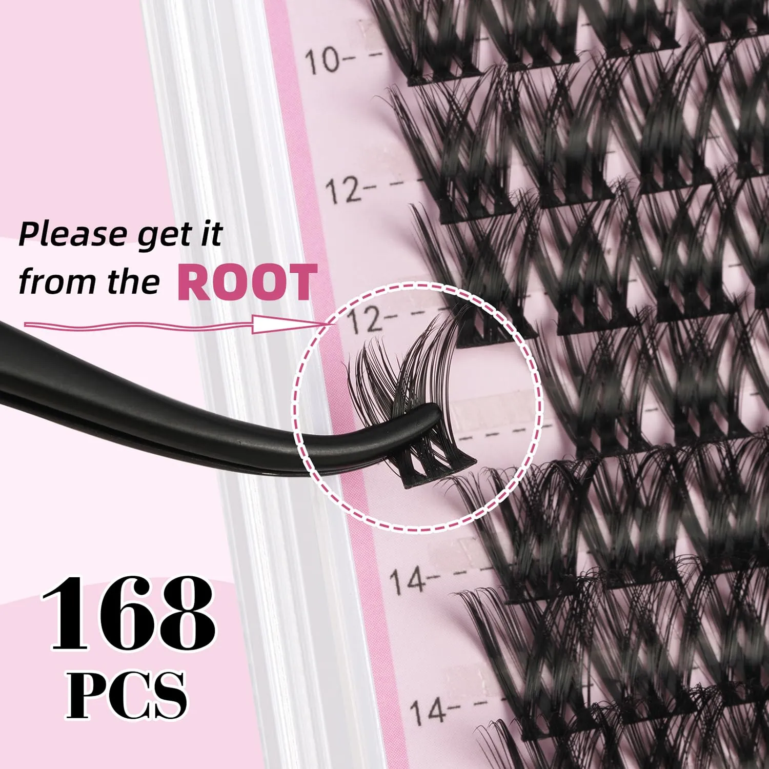 DIY Lash Extension Kit 168 Count Individual Lash Clusters D Curl Clusters Lashes, Lashes Kit with Lash Bond & Seal, Lash Remover, Lash Tweezers, and Lash Brush D Curl-0.07-8-18MM (U03 Lash Kit)