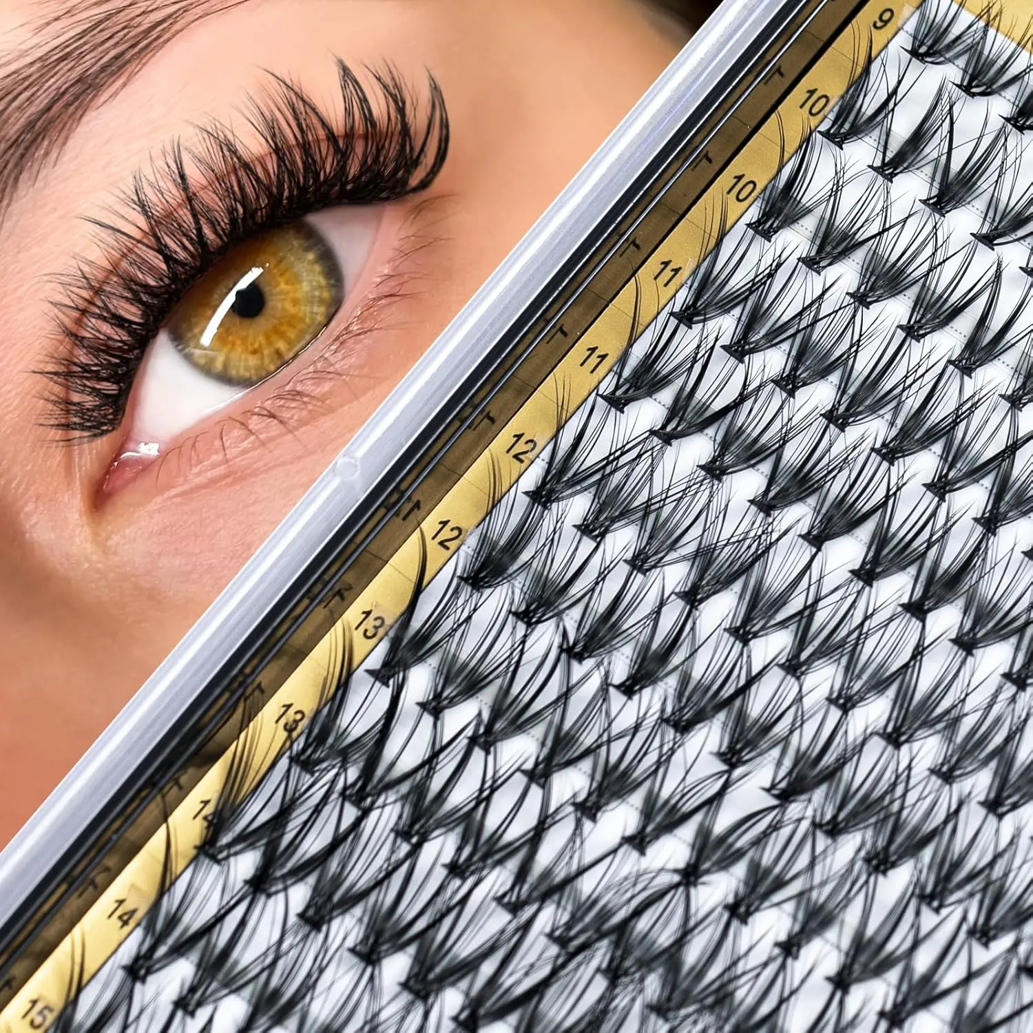 DIY Lash Extension Kit 280 PCS D Curl Individual Lashes Eyelash Extension Kit 9-16mm 20D Lash Clusters with Lash Bond and Seal Lashes Glue Remover Lash Applicator Tool at Home