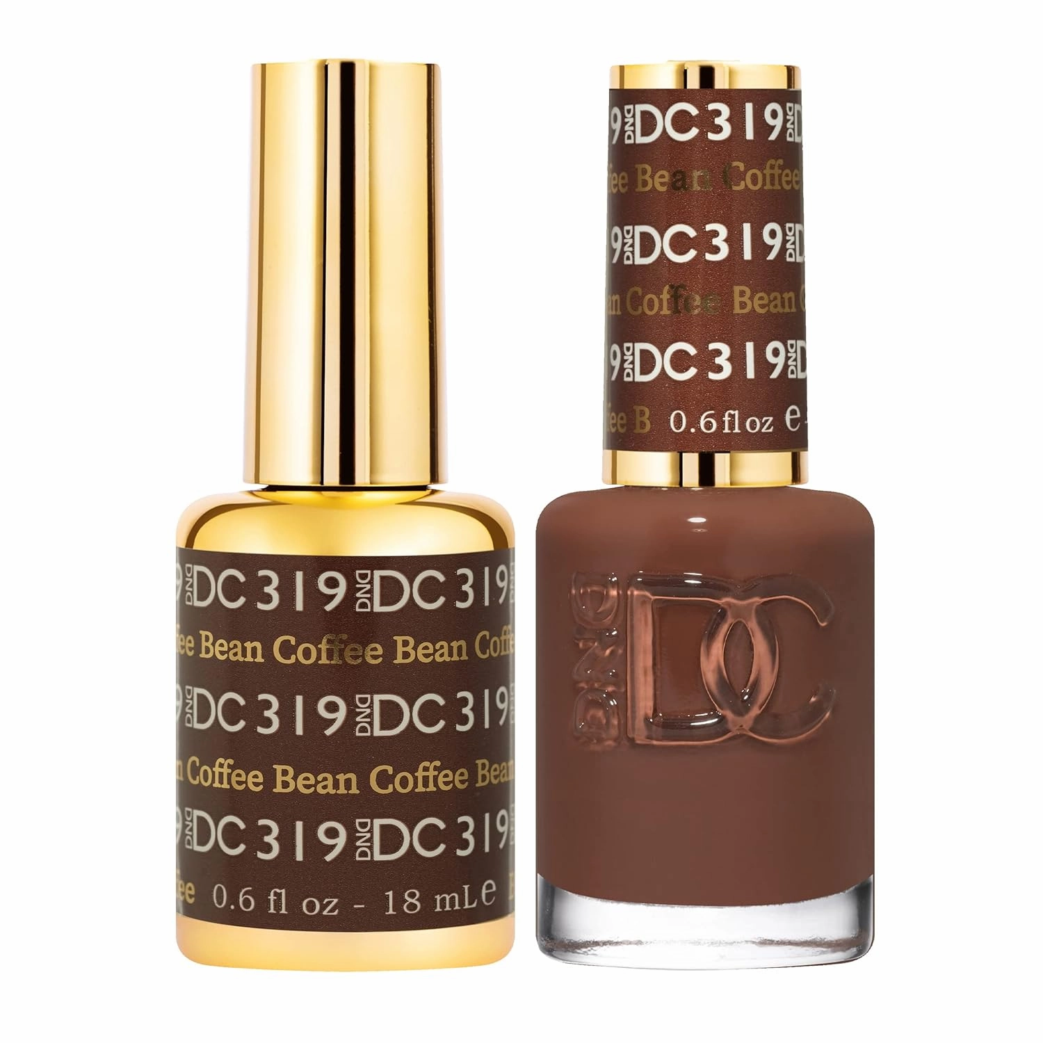 DND Gel Polish Set, Brown Collection, UV/LED GelPolish and Air Dry Nail Lacquer, Matching Chip-Free Polish Duo, 0.5 Fl Oz Each