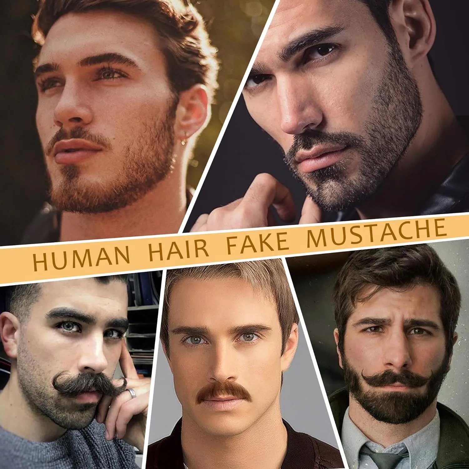 doremi Beard WigRealistic Human Hair Full Hand Tied Facial Hair Fake Beard and Mustache False Beards Lace Invisible Entertainment Drama Party