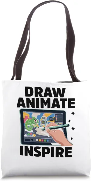 Draw Animate Inspire Animation Sketch Animate Storytelling Tote Bag