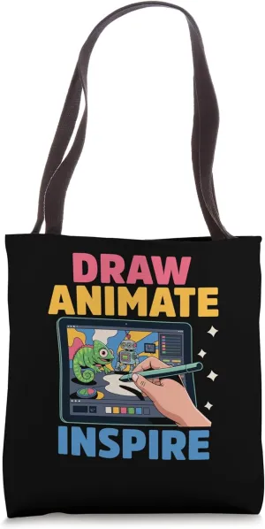 Draw Animate Inspire Animation Sketch Animate Storytelling Tote Bag