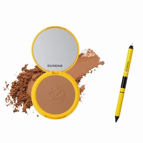 Dundas Bronzer Matte Finish (Golden Tan) and Eyeliner, Black & White Liner Pencil for Eye Make Up,Vegan & Cruelty Free Makeup, All Skin Types