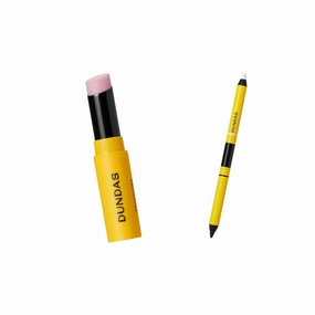 Dundas Pumped Lip, Lip Balm and Plumper for Lips and Eyeliner, Black & White Liner Pencil for Eye Make Up, Gender Neutral, Vegan, Cruelty Free