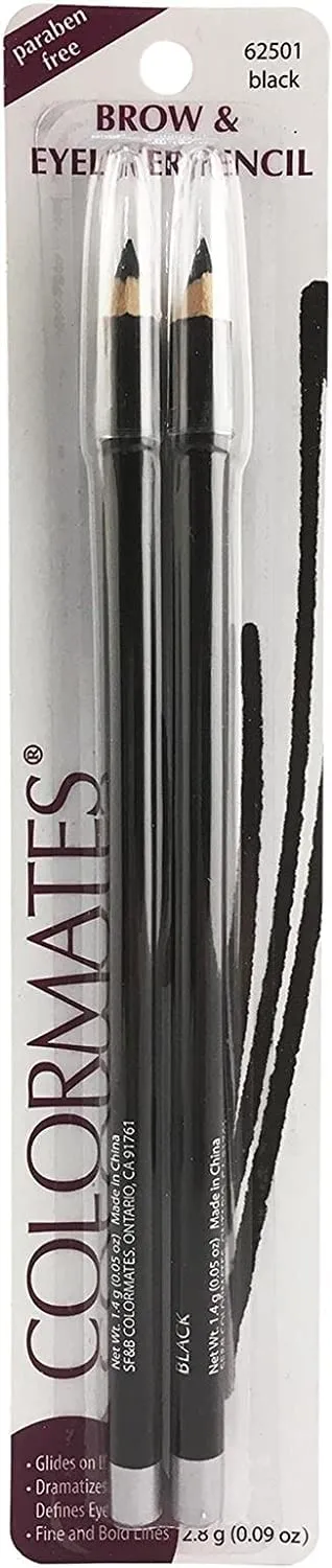 Duo Brow & Eyeliner Pencil - Black 2 ct (Pack of 4)