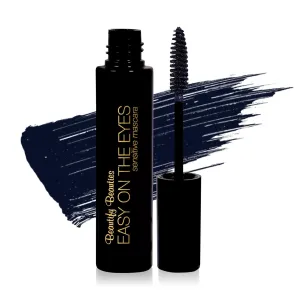 EASY ON THE EYES Sensitive Eye Mascara By Beautify Beauties - Hypoallergenic Mascara For Contact Lens Wearers – Non-irritating, Fragrance-free Mascara For Natural Looking Lashes- 0.35 oz (Navy)