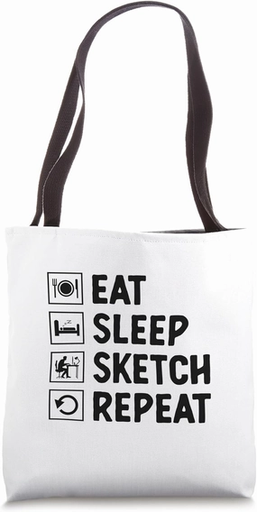 Eat Sleep Sketch Animation Draw Sketch Animate Storytelling Tote Bag