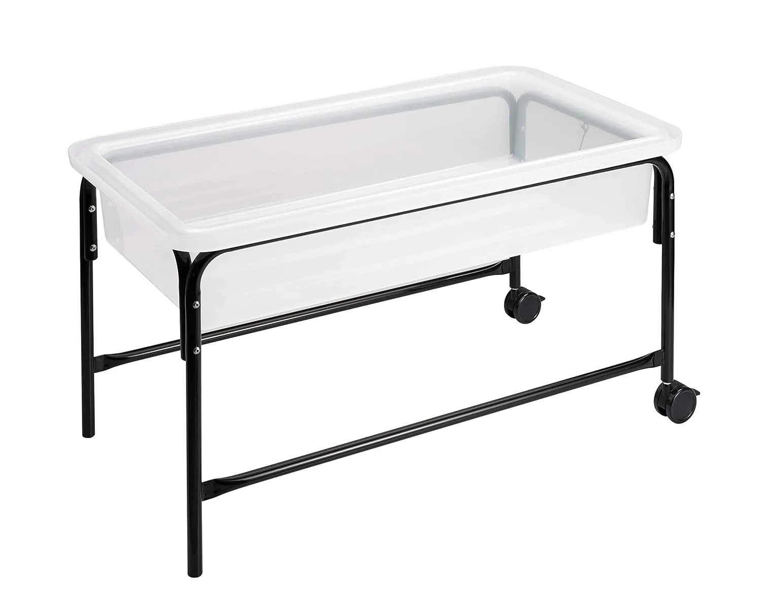edxeducation Sand and Water Tray - Translucent - In-Home Learning Station for Kids - 23” High - Tubular Steel Frame Includes Plug - Indoor and Outdoor
