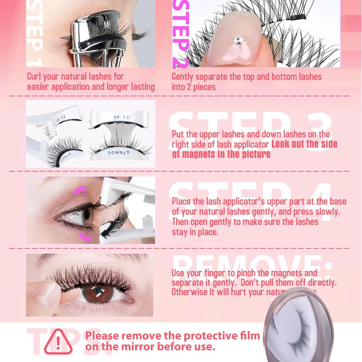 Elara Craft Magnetic Eyelashes, Magnetic Eyelashes with Applicator Natural, Soft Magnet Lashes Natural Look, Reusable Glue-free False Eyelashes Series (Heavy Makeup Series(EM07 EM12 EA09))