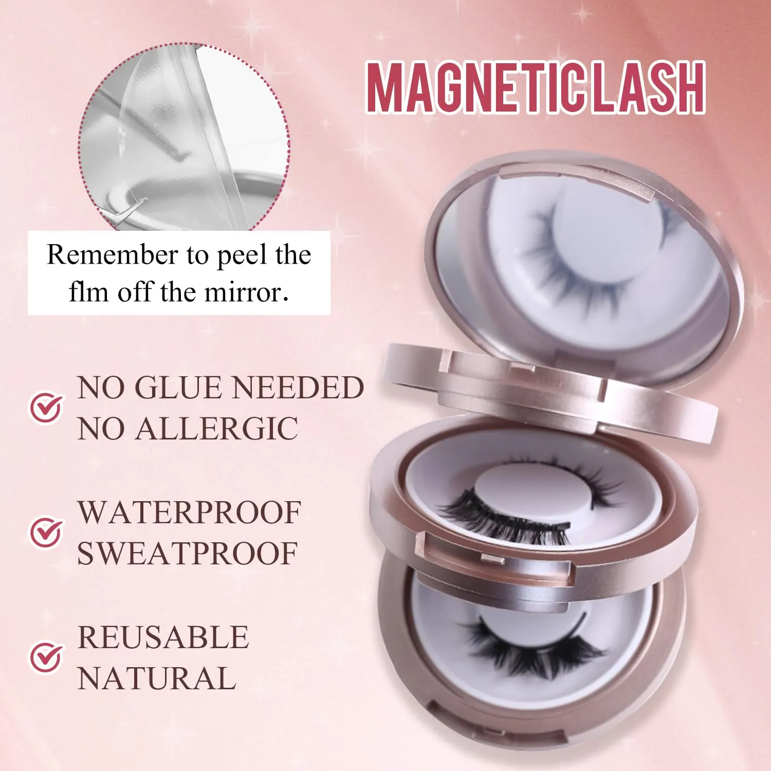 Elara Craft Magnetic Eyelashes, Magnetic Eyelashes with Applicator Natural, Soft Magnet Lashes Natural Look, Reusable Glue-free False Eyelashes Series (Heavy Makeup Series(EM07 EM12 EA09))