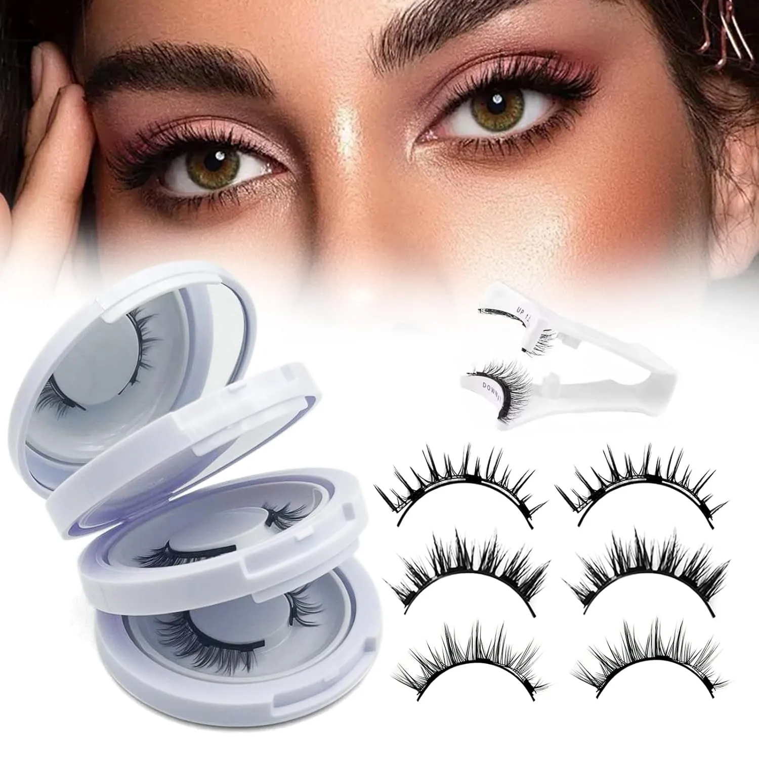 Elara Craft Magnetic Eyelashes,Magnetic Eyelashes with Applicator,2025 New Upgraded Magnet Lashes Natural Look,Reusable Soft Lashes Kit No Glue Needed(02 06 07)