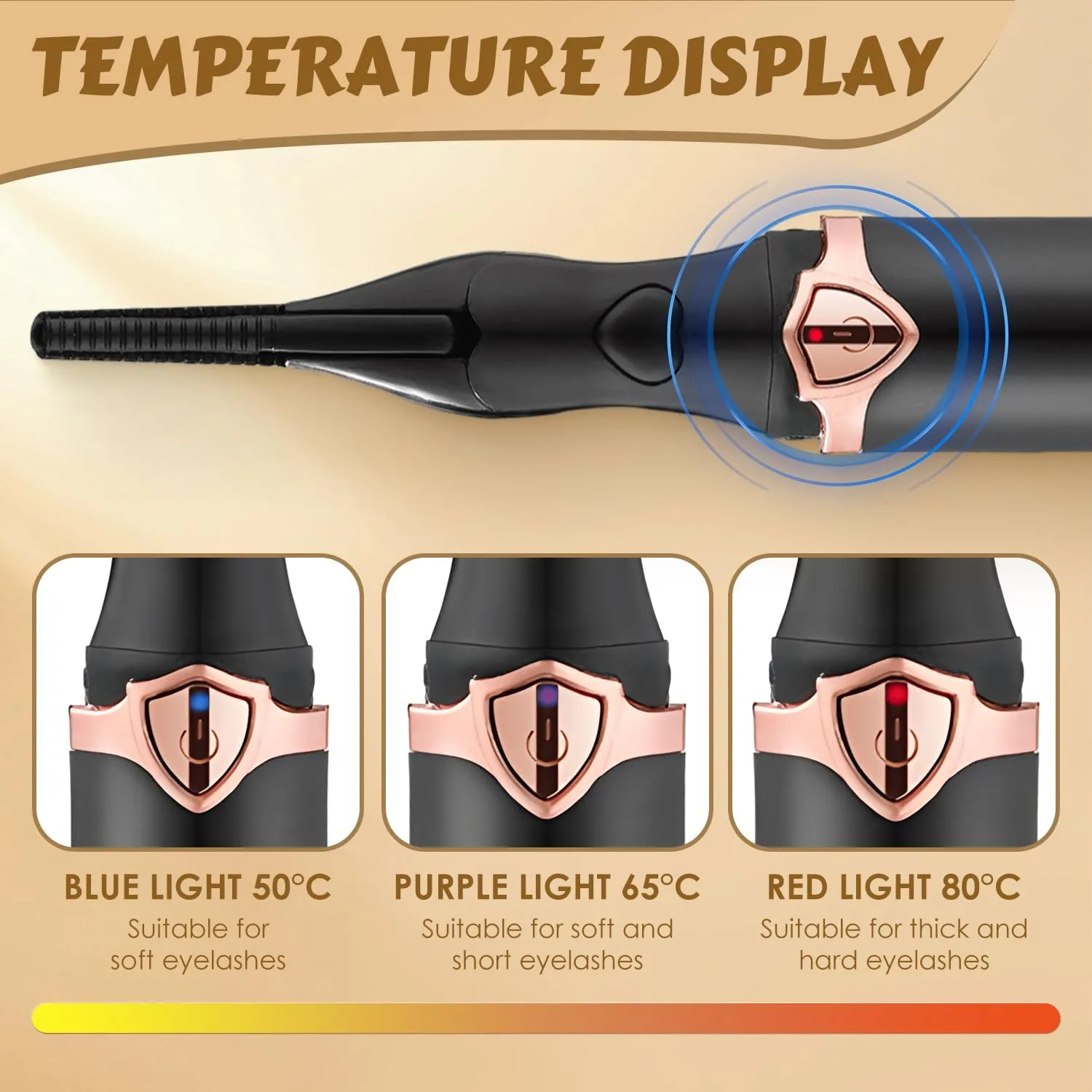 Electric Eyelash Curler for Women, 2025 Upgraded Portable Heated Eyelash Curler, 3 Heat Modes and Smart Temperature Control Natural Curling 24H Long-Lasting (2*Black)