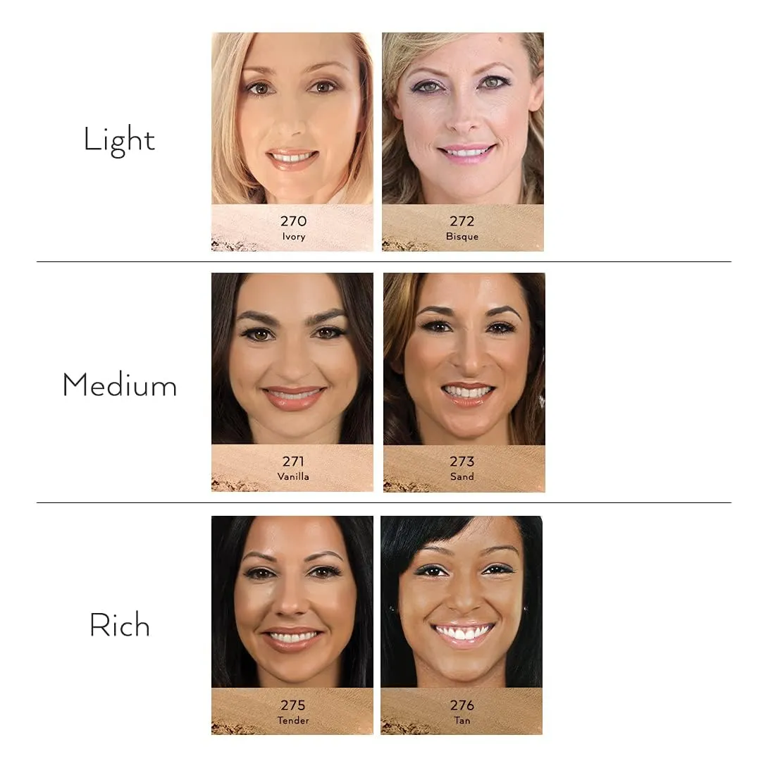 Emani Vegan Cosmetics Perfecting Mineral Crushed Powder Face Foundation - Full Coverage, HD Finish, Pore Minimizing, Silicon Free, 100% Organic, Vegan, Gluten and Cruelty Free, Buildable Coverage