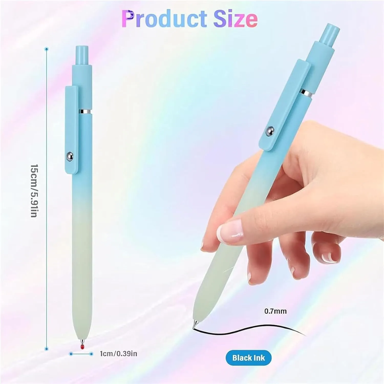 Emboadlie Gel Pens,Gettoreach 5 PCS Gel Ink Pens, Houtndguter 0.5mm Medium Tip Black Ink Roller Ball Pen, Quick Drying Pen for Smooth Writing (A B C)