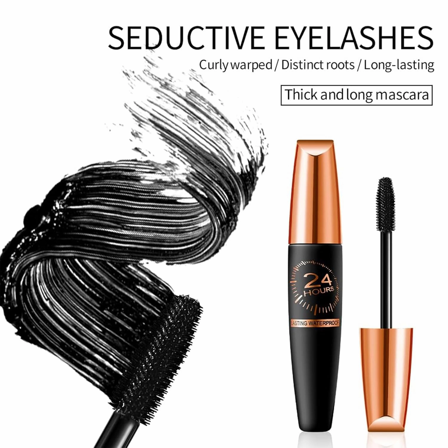 Emboadlie Mascara, Emboadlie Waterproof Silk Fibre Thick Lengthening Mascara, Shedoes Mascara Waterproof, Lasting Waterproof Big Lash Mascara, Volumizing & Lengthening Formula, No.8829-10ml (2Pcs)