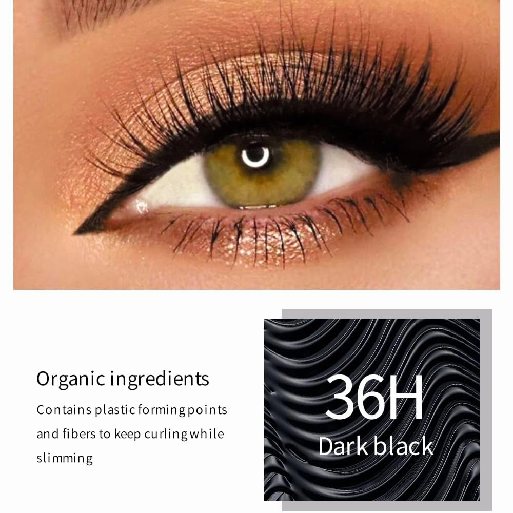 Emboadlie Mascara, Emboadlie Waterproof Silk Fibre Thick Lengthening Mascara, Shedoes Mascara Waterproof, Lasting Waterproof Big Lash Mascara, Volumizing & Lengthening Formula, No.8829-10ml (2Pcs)