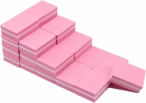 Emery Boards Nail Care kit with Nail File Buffer, 100pcs/Lot Mini Sponge Nail Files Compatible with Manicure Pink Foam 100/180