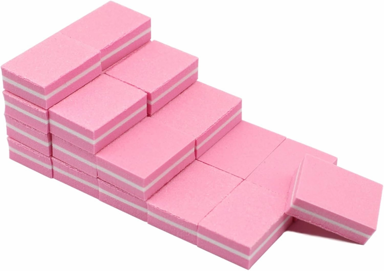 Emery Boards Nail Care kit with Nail File Buffer, 100pcs/Lot Mini Sponge Nail Files Compatible with Manicure Pink Foam 100/180