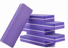 Emery Boards Nail Care kit with Nail File Buffer, 100pcs/lot Purple Nail File 100/180 Professional Sanding Buffer Block