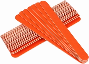 Emery Boards Nail Care kit with Nail File Buffer, 100pcs Orange Wooden Nail Files 180/240Strong Sandpaper Manicure Tools 18x2cm