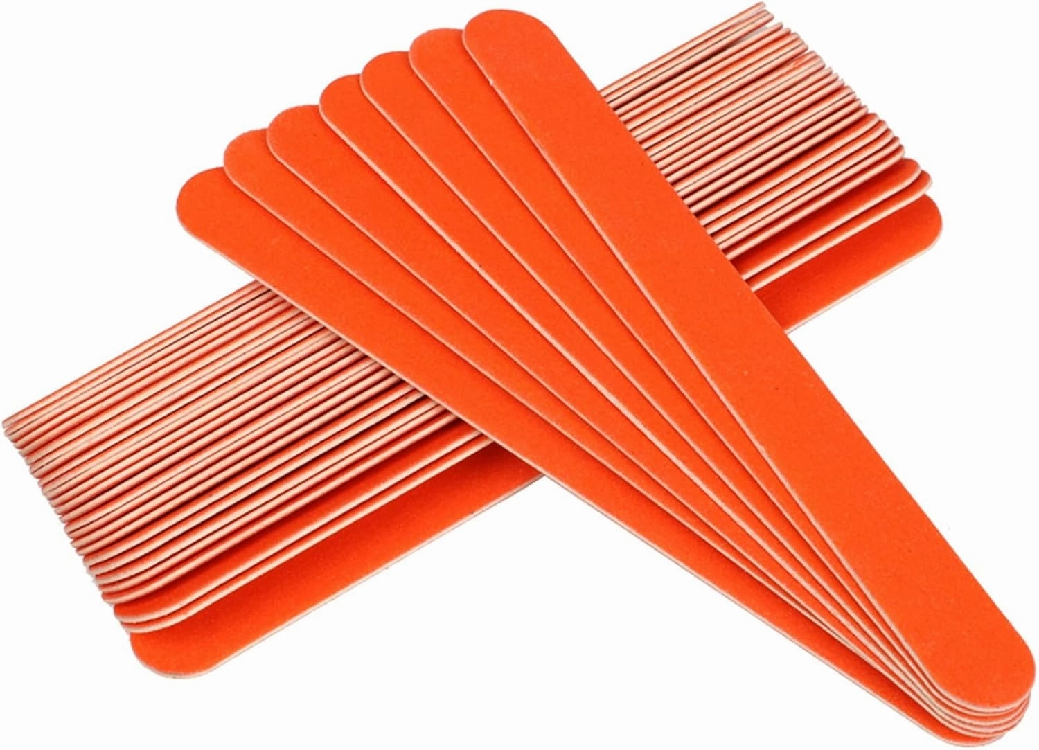 Emery Boards Nail Care kit with Nail File Buffer, 100pcs Orange Wooden Nail Files 180/240Strong Sandpaper Manicure Tools 18x2cm