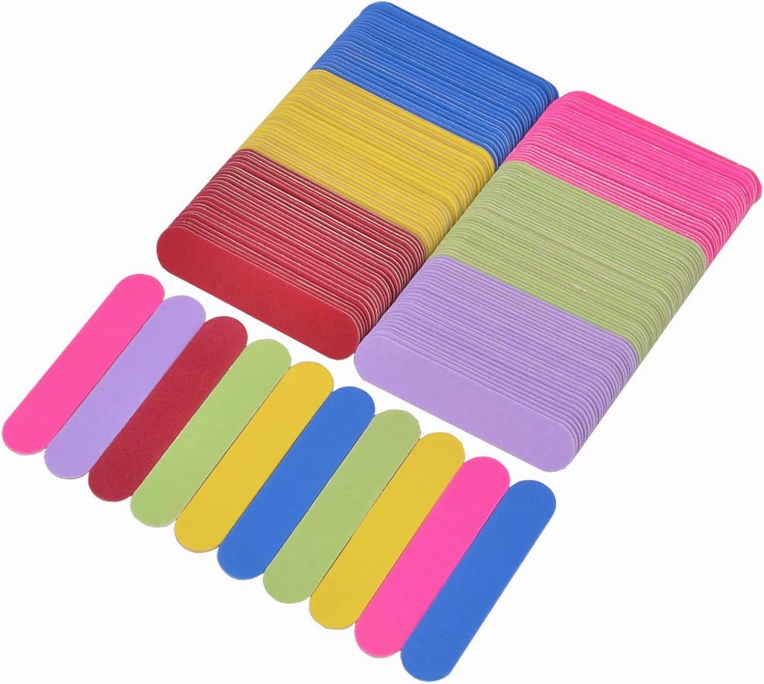 Emery Boards Nail Care kit with Nail File Buffer, 200Pcs/Lot Professional Mini Wood Nail File 247 Grit Sanding Nail Art Double Side(Blue)