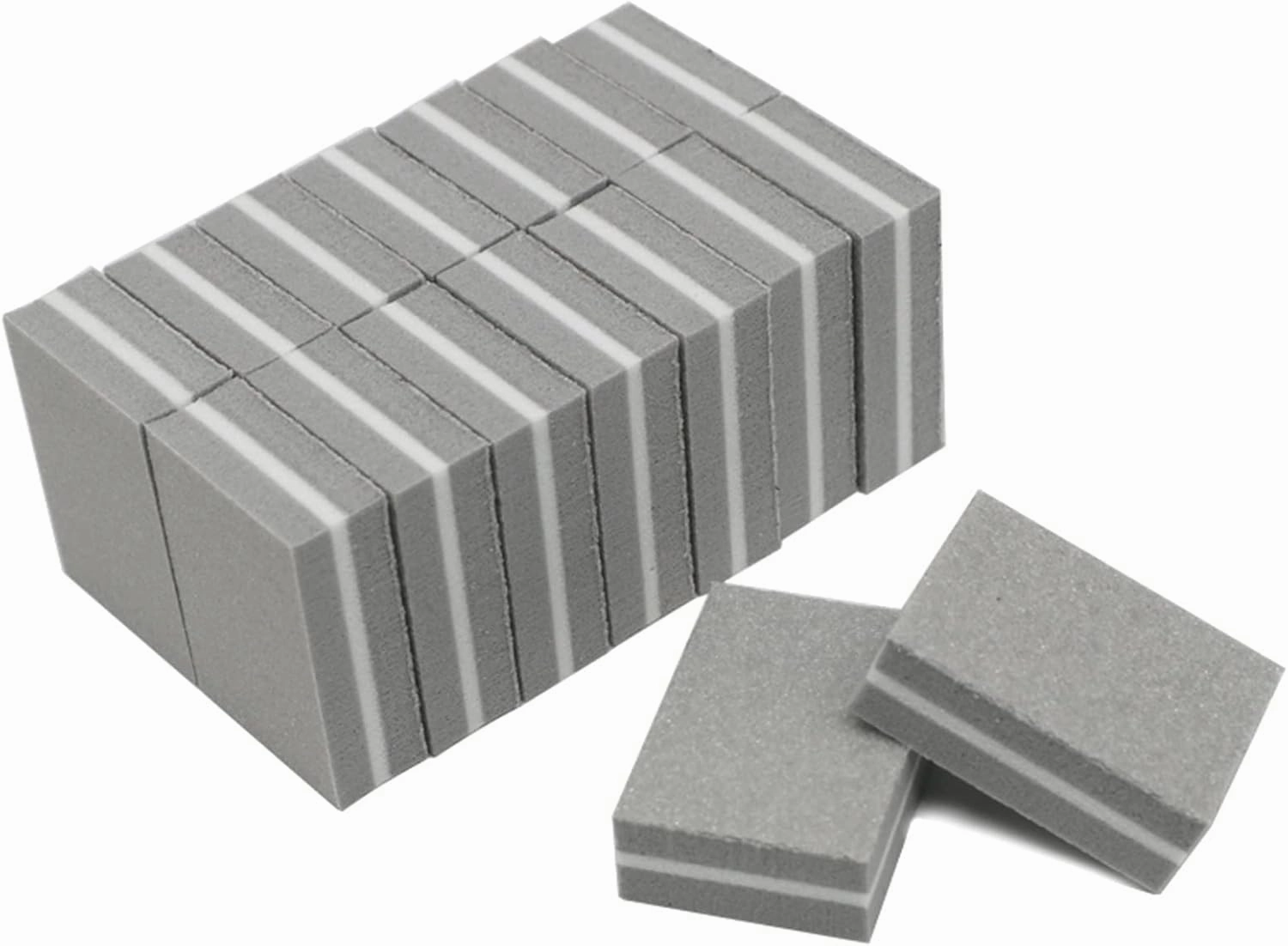 Emery Boards Nail Care kit with Nail File Buffer, 200Pcs Mini Professional Nail Files100/180 Grey Small Nail Buffer Block Sponge(Blue)