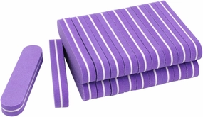 Emery Boards Nail Care kit with Nail File Buffer, 200pcs Purple Sponge Nail Art File 100/180 9 * 2cm Nail Art Sanding Buffer