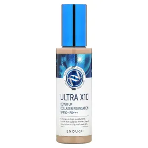 Enough Ultra X10 Cover Up Collagen Foundation, SPF50  PA   , 13 Light Beige, 3.53 oz (100 g)