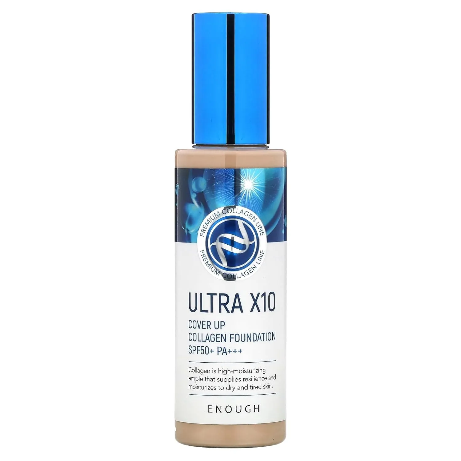 Enough Ultra X10 Cover Up Collagen Foundation, SPF50  PA   , 13 Light Beige, 3.53 oz (100 g)