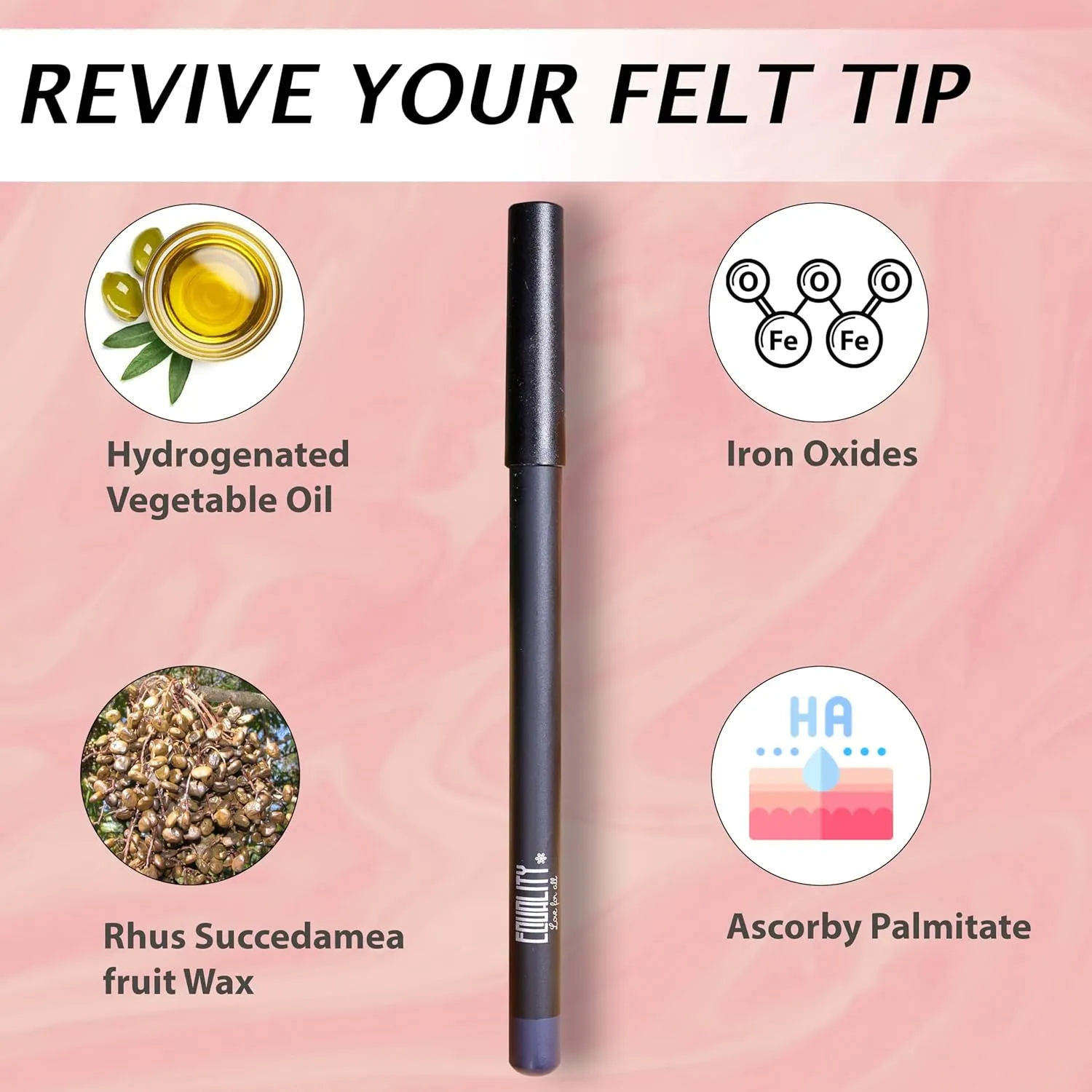EQUALITY Color Eye Pencil - Eyeliner Pencil, Rich Hyper-Pigmented Color, 12 hour wear, Water resistant, Shine control, Cruelty-free - Midnight