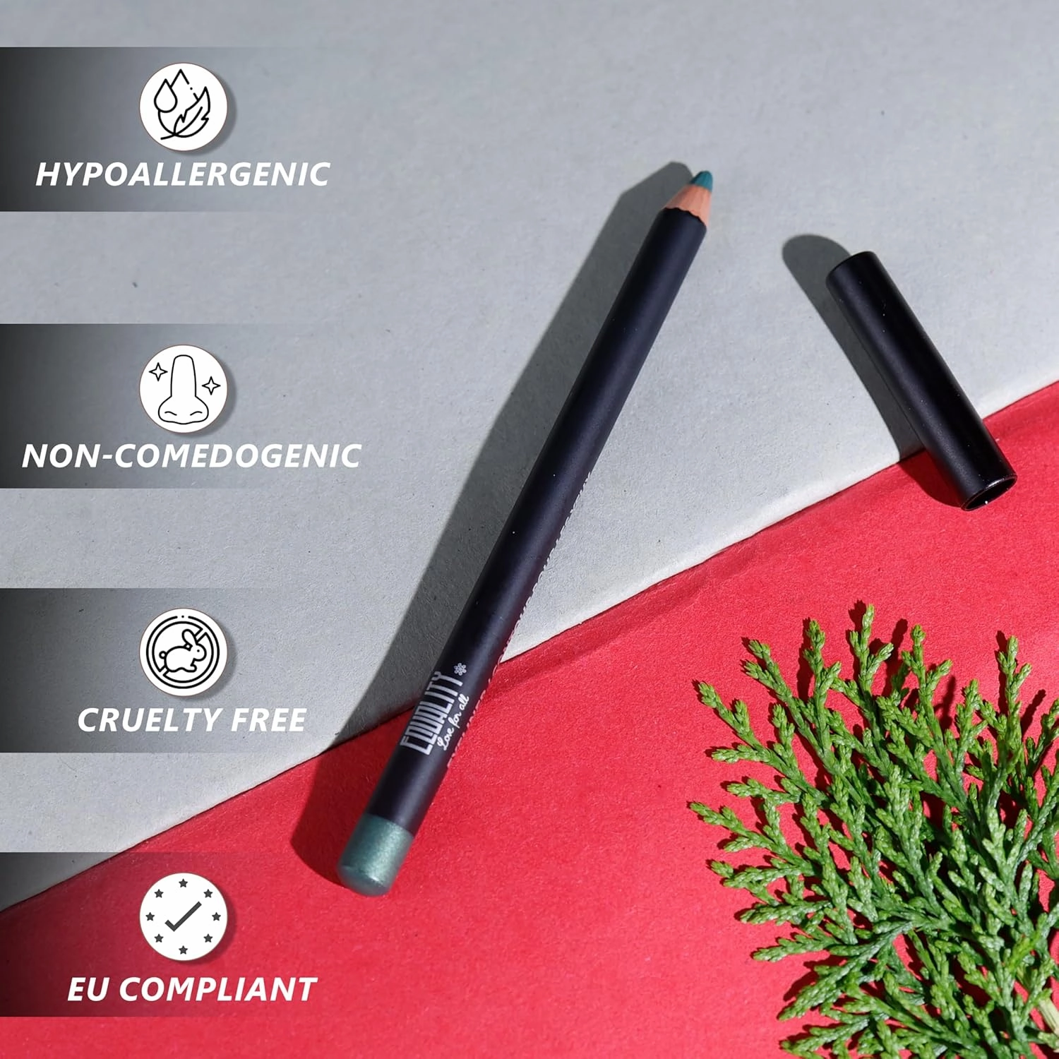 EQUALITY Color Eye Pencil - Eyeliner Pencil, Rich Hyper-Pigmented Color, 12 hour wear, Water resistant, Shine control, Cruelty-free - Emerald