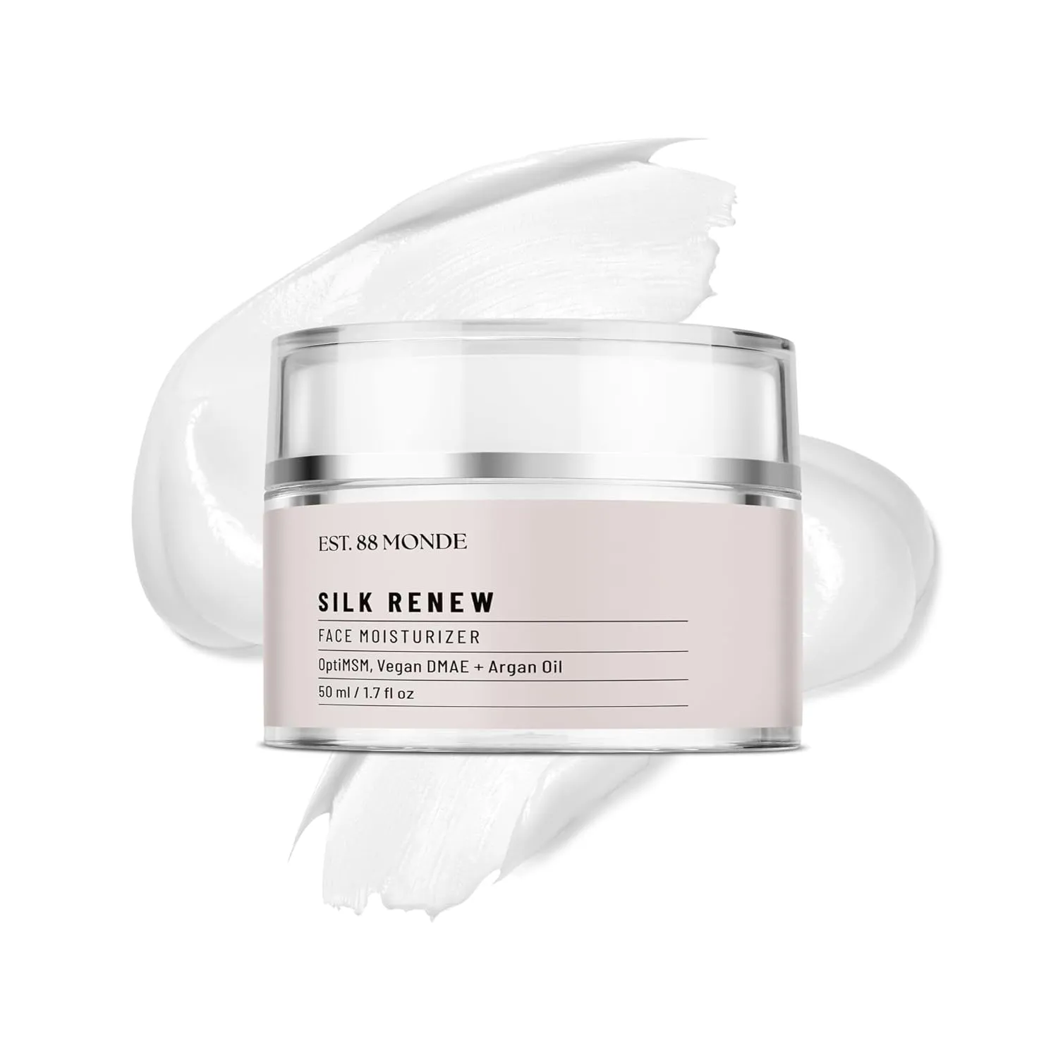 EST. 88 Monde Daily Face Moisturizer, Hydrating Cream with Argan Oil, DMAE, OptiMSM – Hydrates Skin, Removes Wrinkles – Vegan Skincare, All Skin Types – 1.7 Oz