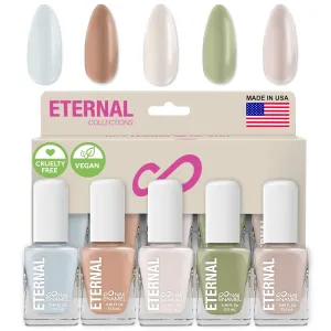 Eternal Pastel Nail Polish Sets for Women (CHIC PASTELS) - Pastel Nail Polish Set for Girls | Long Lasting & Non Toxic Nail Polish Kit for Home DIY Manicure & Pedicure | Made in USA, 13.5mL (Set of 5)
