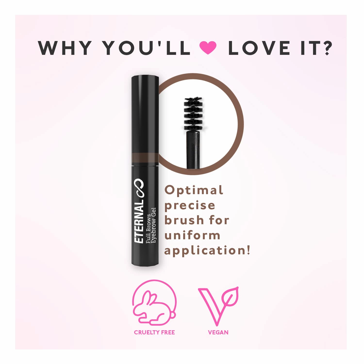 Eternal Full Brows Tinted Eyebrow Setting Gel Pack of 3 – Waterproof Brow Fix and Styling Makeup, 0.11 Oz each