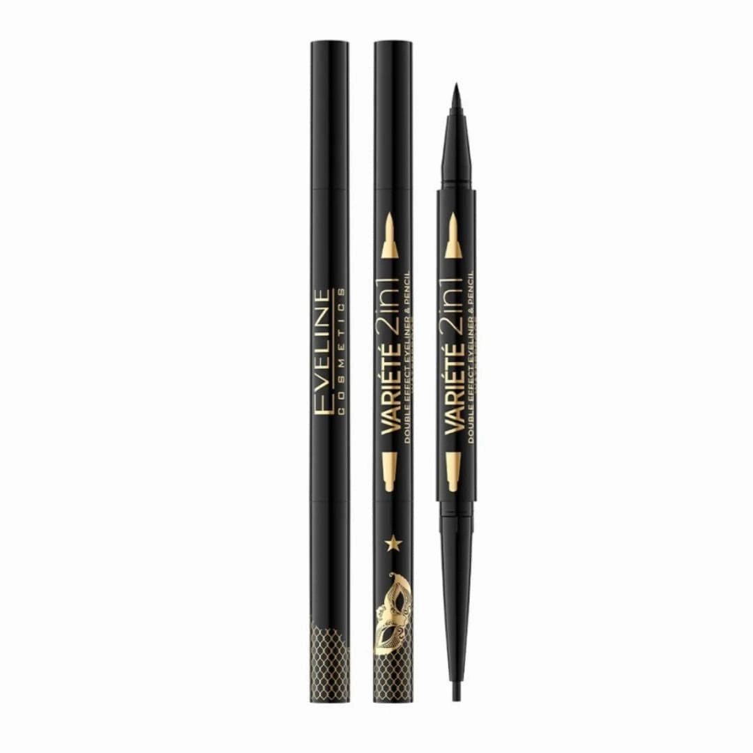 Eveline Variete Eyeliner And Pencil Double Effect 2in1 Ultra Black 1 Piece