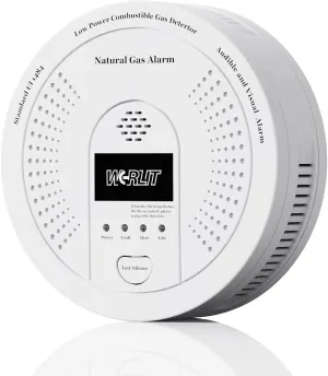 Explosion-Proof Natural Gas Detector Alarm - Ultra-Sensitive CH4/Propane Gas Leak Alert with 85dB Siren & Strobe Light, 10-Second Response Battery Methane Gas Monitor for Home RV Battery Include