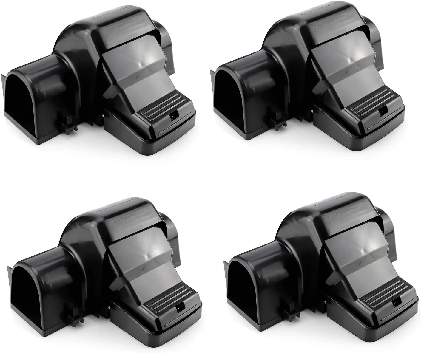 eXuby Pet-Safe & Child-Safe Rat Traps w/Tunnel Design (4-Pack) – Dual Entry for Better Capture Rate - No Harmful Poison - Prevents Accidental Triggering - Avoid Finger Snapping - Setup in Seconds.