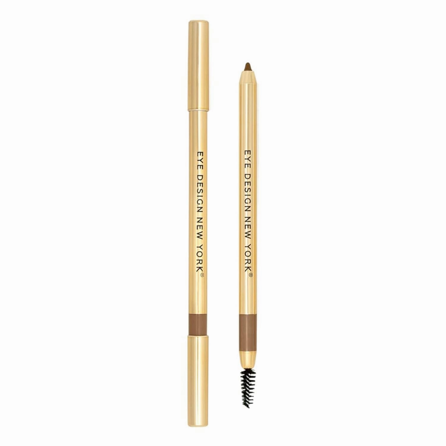 Eye Design Makeup Eyebrow Pencil - Premium Eyebrow Definer Pencil - Eyebrow Spoolie Brush for Flawless Brows - Fills Sparse Areas & Gaps - Eye Pencil for Blondes & Brunettes (Medium Brown)