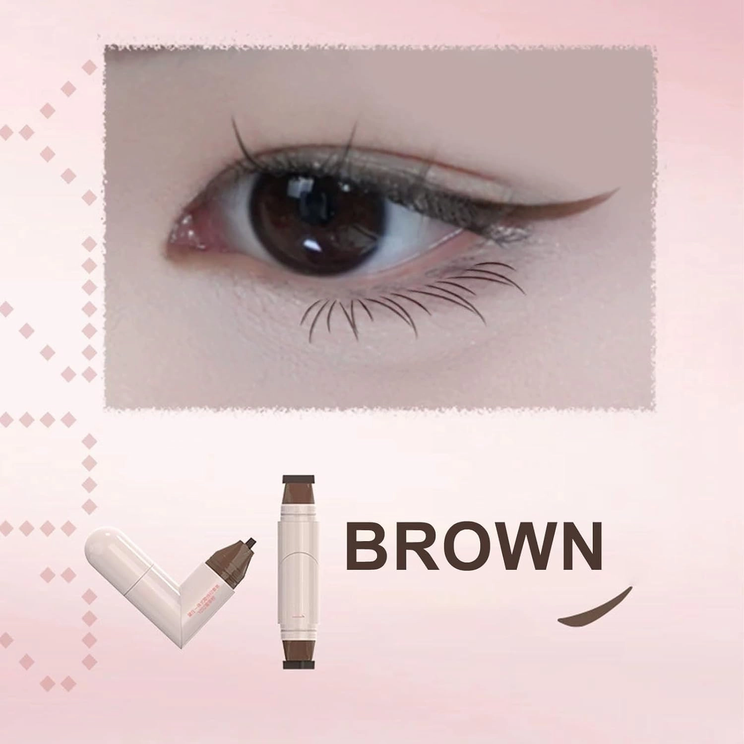 Eye Liner Stamp,Precision Stamp Eyeliner,Double Head Liquid Stamp Eyeliner Pens,Simple Cat's Eye Template Makeup Tool,Long Lasting Waterpoof Smudgeproof Eye Liner For All Eye Shapes (black brown)