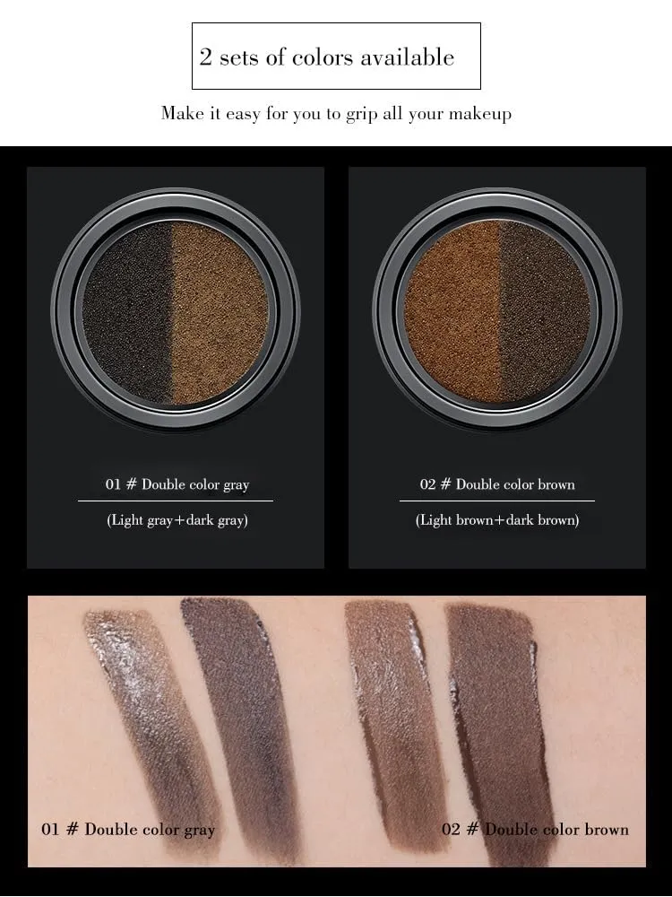 Eyebrow & Eyeliner Cream With Stamp, Double Color Eyebrow Cream Waterproof, 2 In 1 Waterproof Brow Powder & Eyeliner Cream With Double Ended Brush, Eye Brow Powder For Women Long Lasting (Brown)