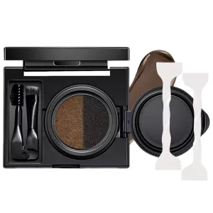Eyebrow & Eyeliner Cream With Stamp - Eyebrow Stencil Kit for Women, 2 In 1 Eyebrow & Eyeliner Cream With Stamp, Double Color Eyebrow Cream Waterproof, with Double Ended Brush (#01)