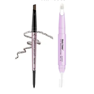 Eyebrow Pencil - Black Dual Ended Brow Pen & Eyebrow Wax Pen, Waterproof Smudge Proof Long Lasting Eyebrow Pen, Eyebrow Waxing Shaping Clear Eye Makeup Kit