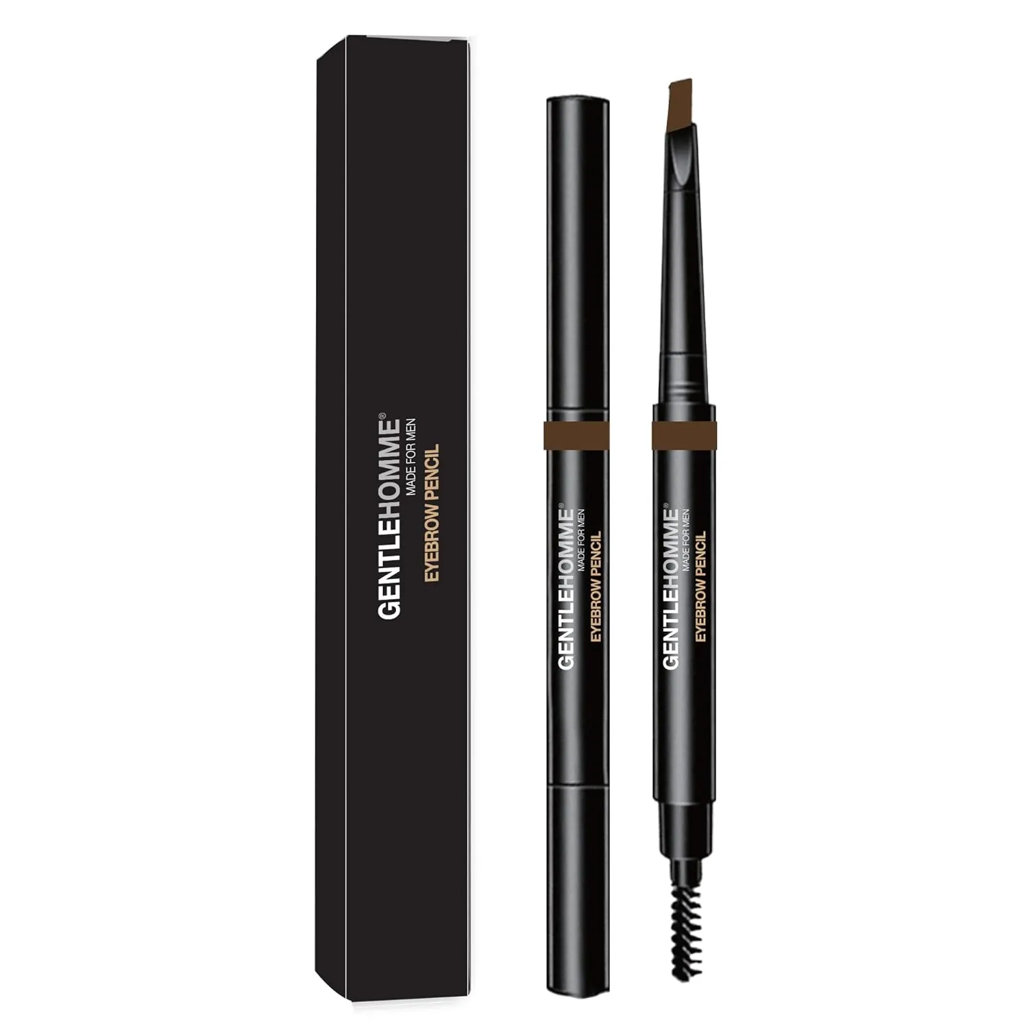 Eyebrow Pencil - Men’s Brow Pencil - 2-in-1 Brow Brush & Lead Pencil - Shape, Define & Fill In Eyebrows - Ultra-Thin Pencil - Long-Lasting Color - Vegan - Brown - 1 Pencil