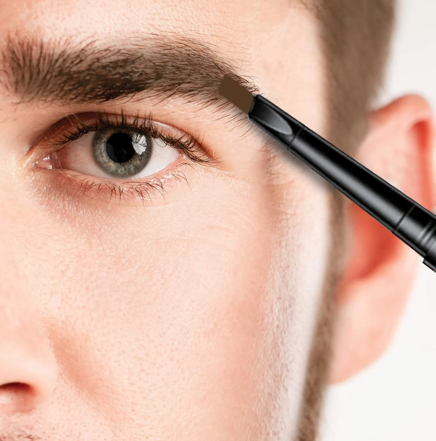 Eyebrow Pencil - Men’s Brow Pencil - 2-in-1 Brow Brush & Lead Pencil - Shape, Define & Fill In Eyebrows - Ultra-Thin Pencil - Long-Lasting Color - Vegan - Brown - 1 Pencil