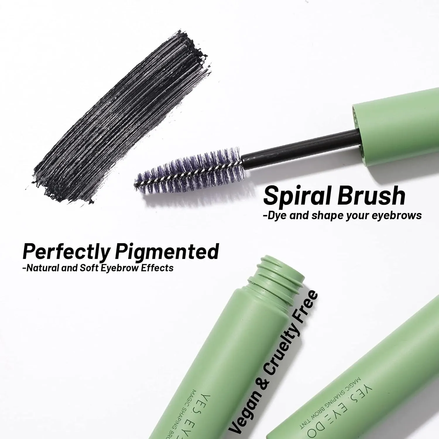 Eyebrow Tinted Mascara,Waterproof Eyebrow Dye Cream,Brow Lifting Filling and Shaping,Creates volumizing Brows,Non Clump,All-day Wear (Black)