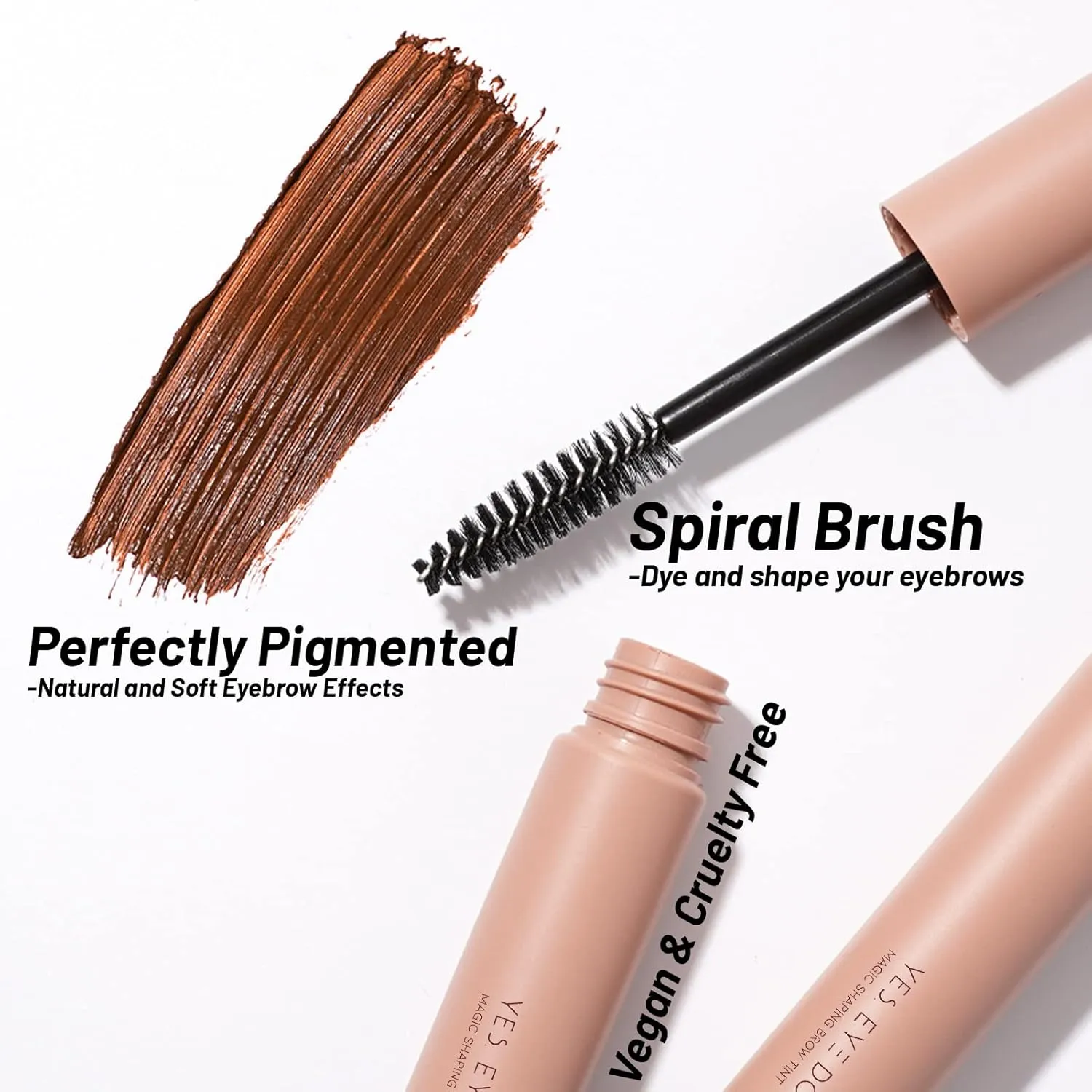 Eyebrow Tinted Mascara,Waterproof Eyebrow Dye Cream,Brow Lifting Filling and Shaping,Creates volumizing Brows,Non Clump,All-day Wear (Dark Brown)