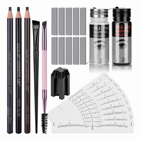 Eyebrow Mapping Kit Pre-Inked Eyebrow Mapping String 30 Meters Brow Thread Eyebrow Pencil Ruler Sticker for Semi Permanent Makeup Microblading Liquid Eyeliner